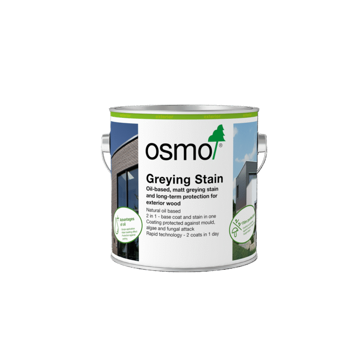 Osmo Greying Stain este o lazura pe baza de uleiuri naturale special formulata pentru inalbirea si protectia lemnului exterior. Ofera un efect decorativ gri mat, protectie UV, rezistenta la intemperii si nu exfoliaza. Ideala pentru terase, fatade, garduri si alte suprafete din lemn expuse la exterior.